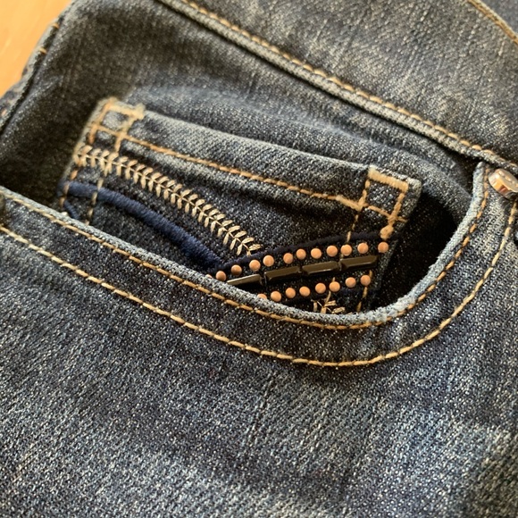 WHBM Blue Jeweled Boot Cut Jeans - Picture 3 of 7